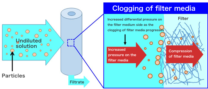Signs of Clogging of Liquid Depth Filters